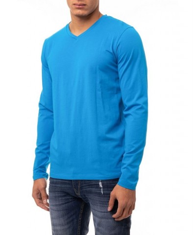 Men's Soft Stretch V-Neck Long Sleeve T-shirt PD07 $21.56 T-Shirts