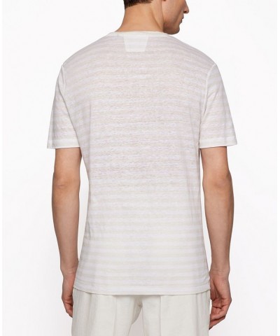 BOSS Men's Pure-Linen Regular-Fit T-Shirt White $48.44 T-Shirts