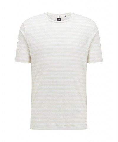 BOSS Men's Pure-Linen Regular-Fit T-Shirt White $48.44 T-Shirts