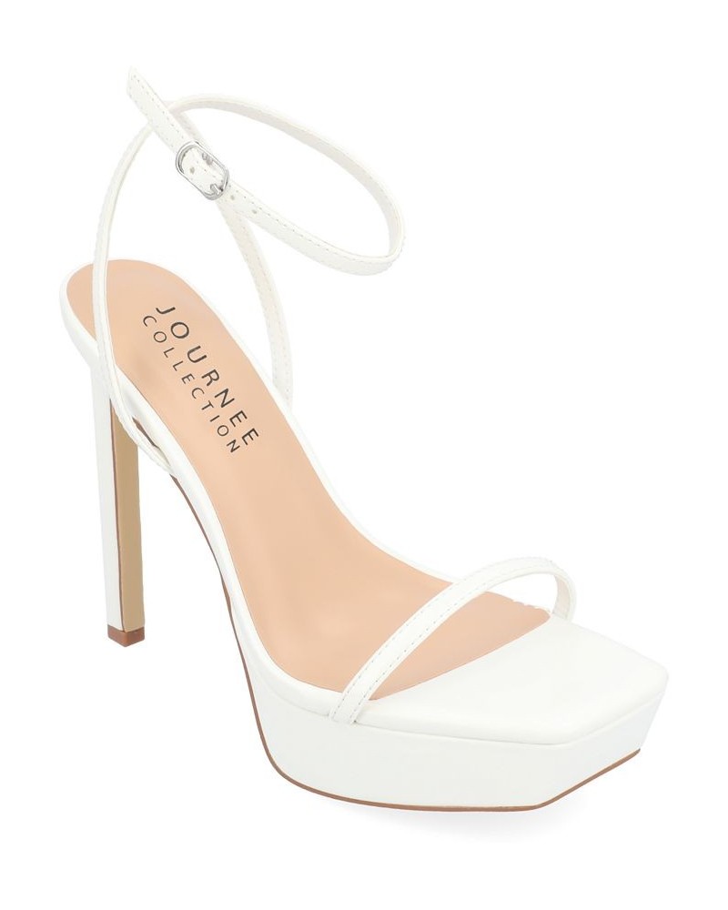 Women's Telilah Platform Stilettos White $45.10 Shoes