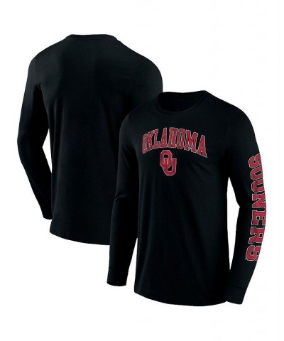 Men's Branded Black Oklahoma Sooners Distressed Arch Over Logo 2.0 Long Sleeve T-shirt $18.80 T-Shirts