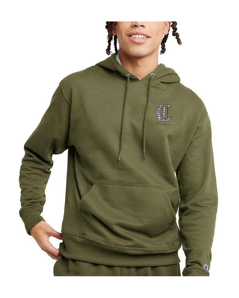 Men's Powerblend Long-Sleeve Pullover Graphic Hoodie Green $19.78 Sweatshirt