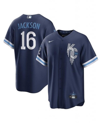 Men's Bo Jackson Navy Kansas City Royals 2022 City Connect Replica Player Jersey $61.20 Jersey