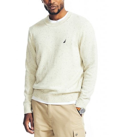 Men's Sustainably Crafted Donegal Speckle Crewneck Sweater White $13.30 Sweaters