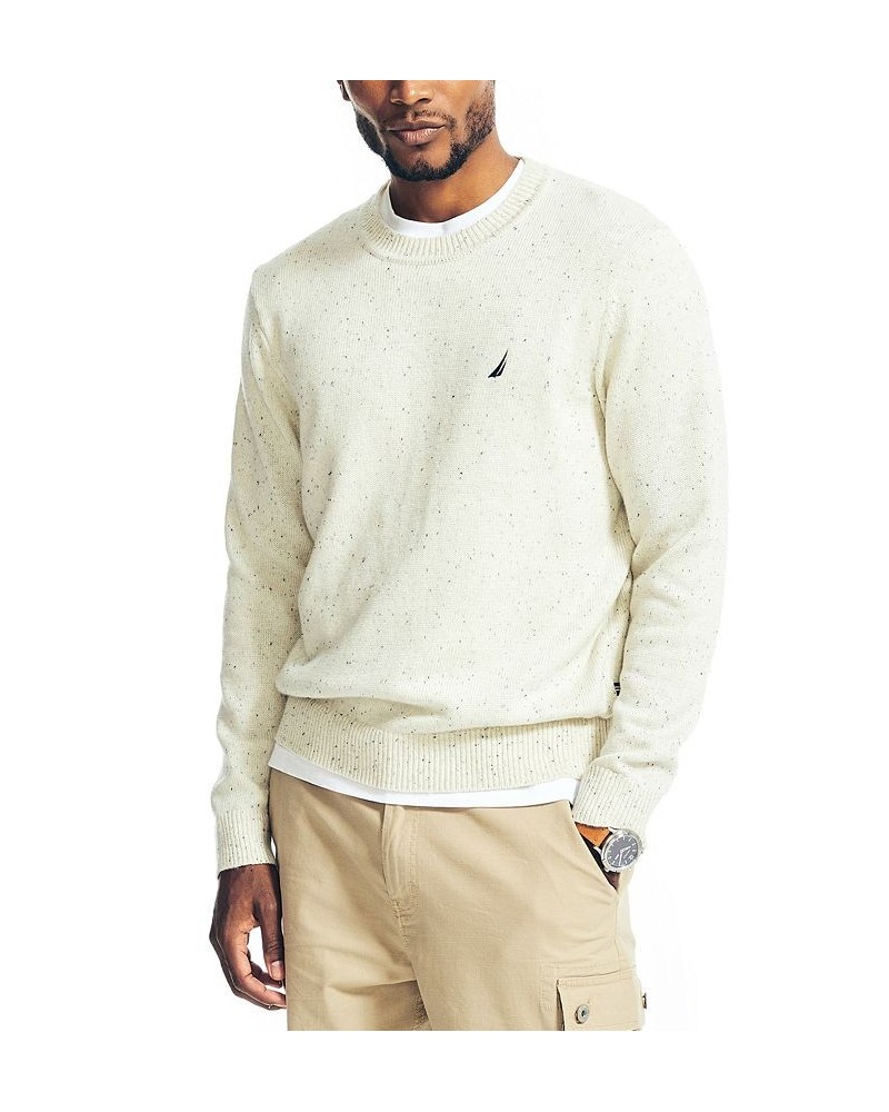 Men's Sustainably Crafted Donegal Speckle Crewneck Sweater White $13.30 Sweaters