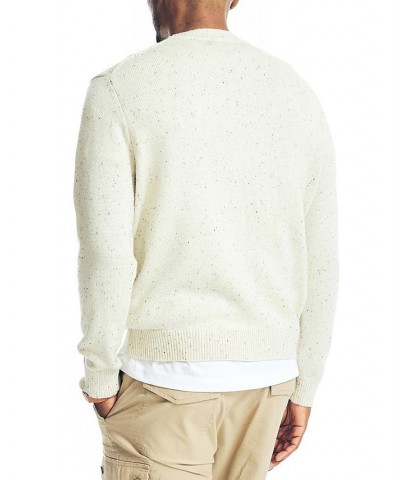 Men's Sustainably Crafted Donegal Speckle Crewneck Sweater White $13.30 Sweaters