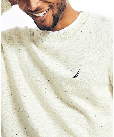 Men's Sustainably Crafted Donegal Speckle Crewneck Sweater White $13.30 Sweaters