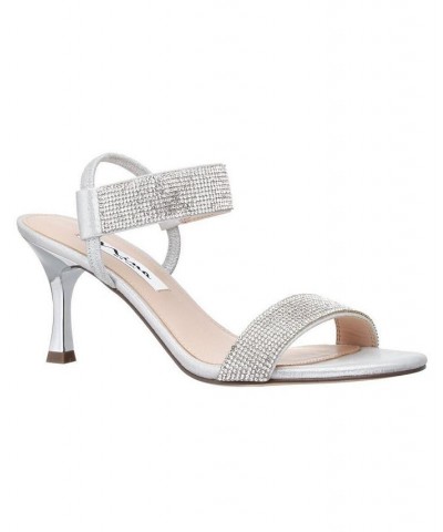 Women's Luz Slingback Evening Sandals Silver $35.60 Shoes