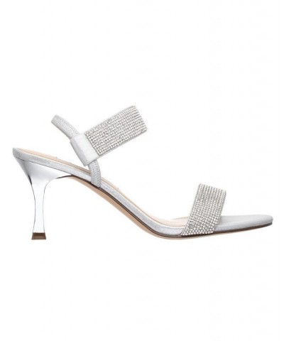 Women's Luz Slingback Evening Sandals Silver $35.60 Shoes