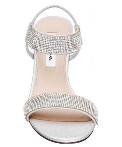 Women's Luz Slingback Evening Sandals Silver $35.60 Shoes