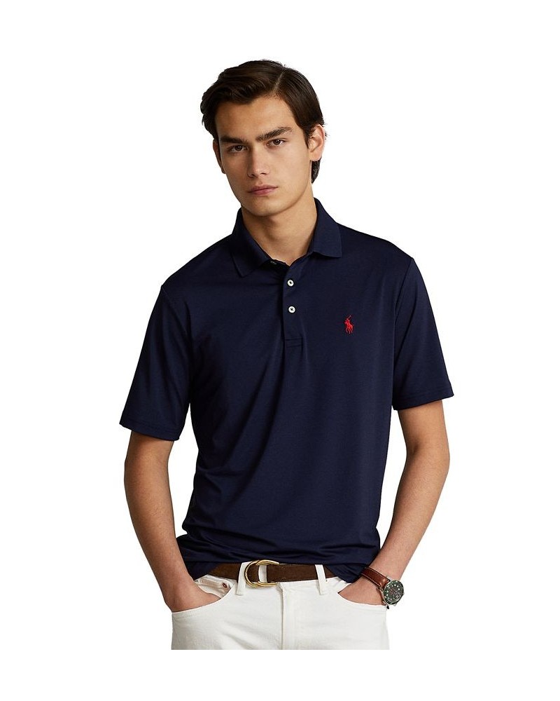 Men's Classic-Fit Performance Polo Shirt Blue $44.40 Polo Shirts