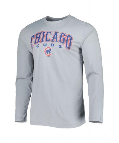 Men's Royal, Gray Chicago Cubs Breakthrough Long Sleeve Top and Pants Sleep Set $43.99 Pajama