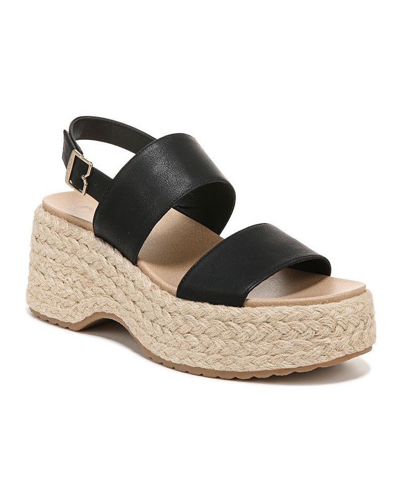 Women's Delaney Platform Sandals Black $40.80 Shoes