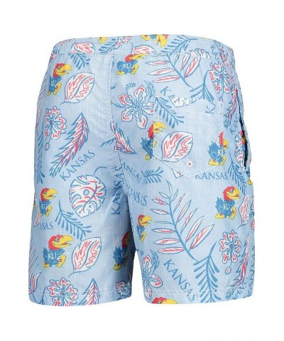 Men's Light Blue Kansas Jayhawks Vintage-Inspired Floral Swim Trunks $37.79 Swimsuits