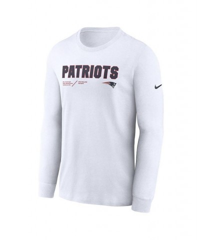 Men's White New England Patriots Infograph Lock Up Performance Long Sleeve T-shirt $27.50 T-Shirts