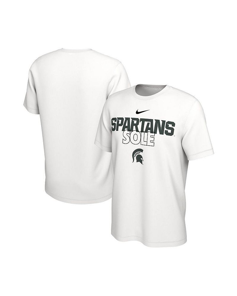 Men's White Michigan State Spartans On Court Bench T-shirt $19.20 T-Shirts