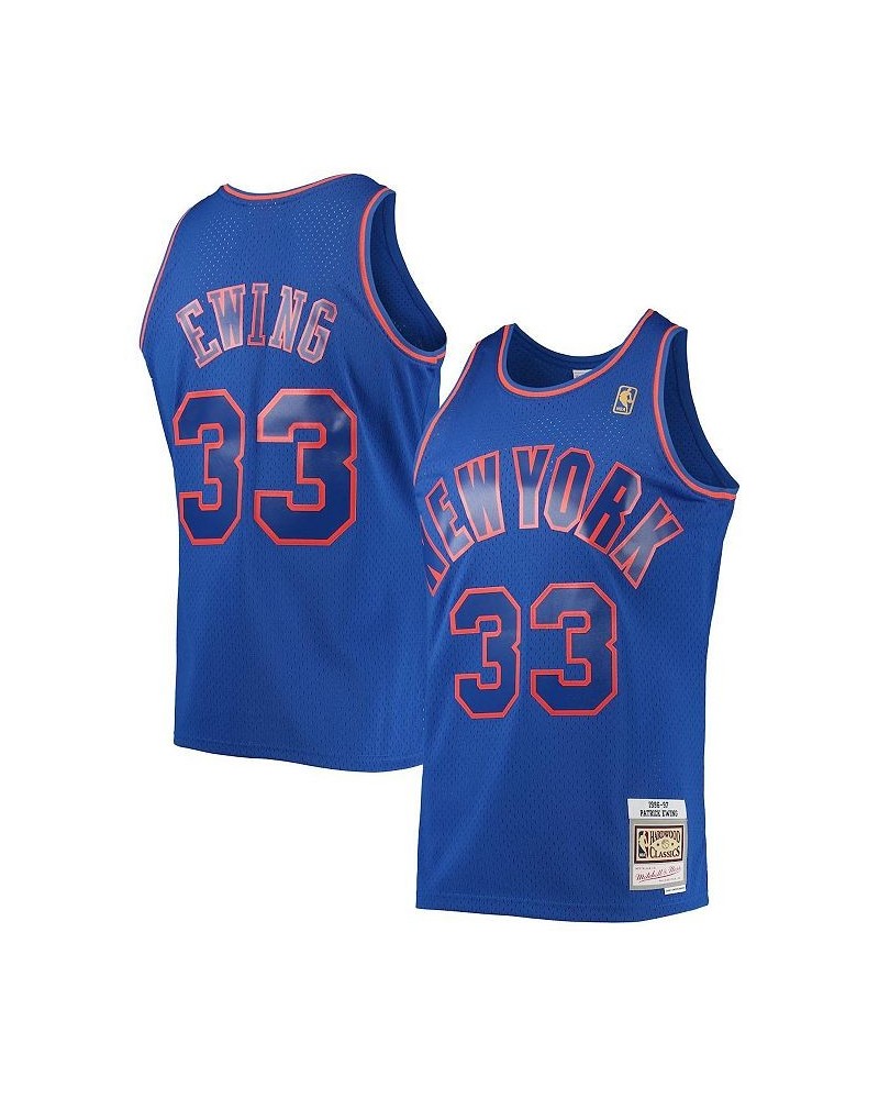 Men's Patrick Ewing Blue New York Knicks 1996-97 Hardwood Classics Swingman Jersey $65.25 Jersey