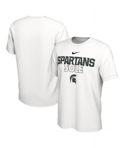 Men's White Michigan State Spartans On Court Bench T-shirt $19.20 T-Shirts