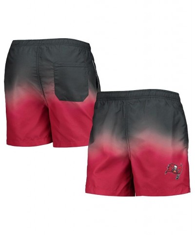 Men's Red, Tampa Bay Buccaneers Dip-Dye Swim Shorts $28.59 Swimsuits