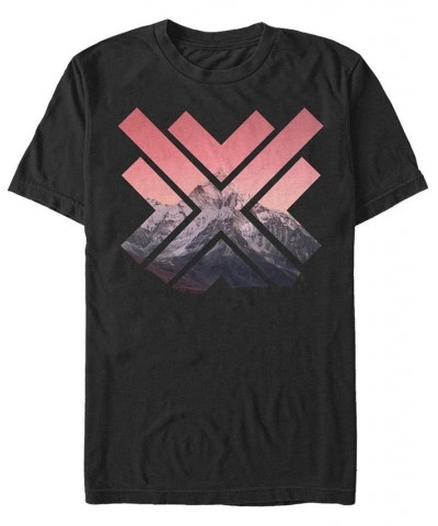 Men's Geo Mountain Short Sleeve Crew T-shirt Black $16.80 T-Shirts