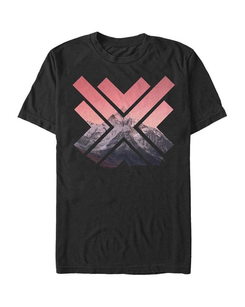 Men's Geo Mountain Short Sleeve Crew T-shirt Black $16.80 T-Shirts