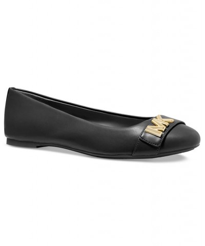 Women's Jilly Round Toe Ballet Flats Black $46.53 Shoes