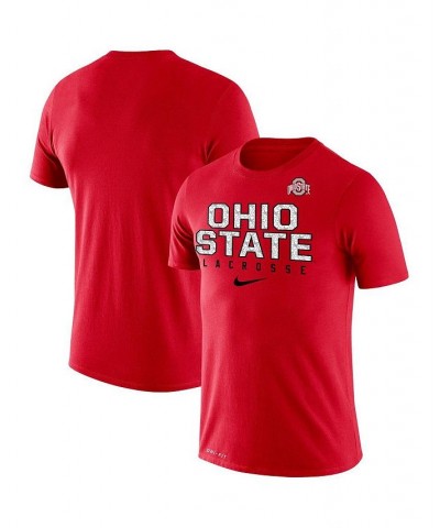 Men's Scarlet Ohio State Buckeyes Lacrosse Legend 2.0 Performance T-shirt $28.49 T-Shirts