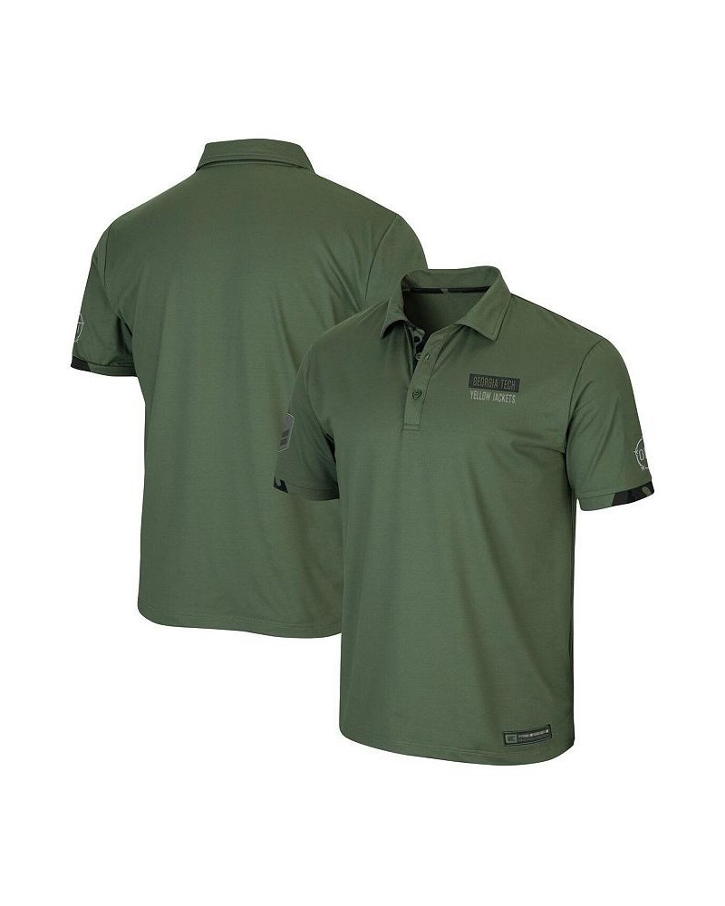 Men's Olive GA Tech Yellow Jackets OHT Military-inspired Appreciation Echo Polo Shirt $32.39 Polo Shirts