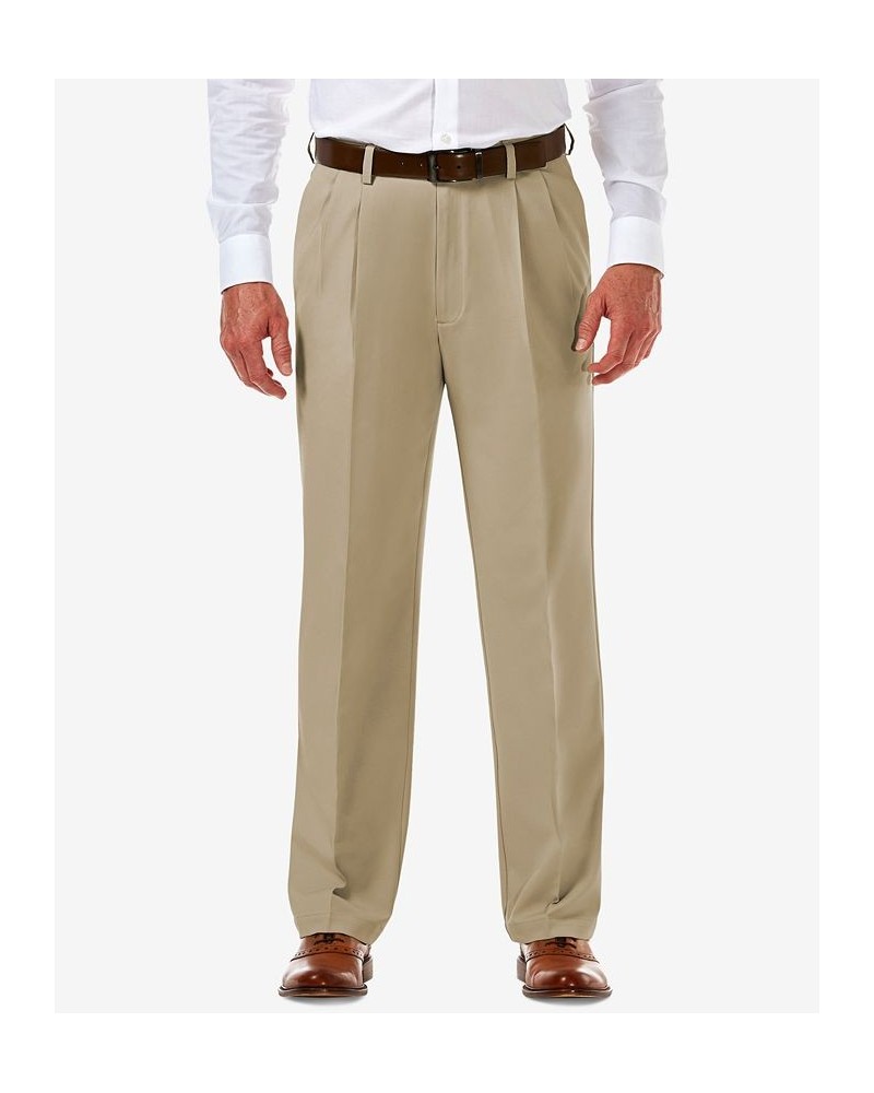 Men's Cool 18 PRO Classic-Fit Expandable Waist Pleated Stretch Dress Pants Khaki $24.20 Pants