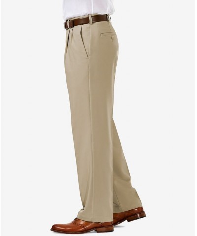 Men's Cool 18 PRO Classic-Fit Expandable Waist Pleated Stretch Dress Pants Khaki $24.20 Pants