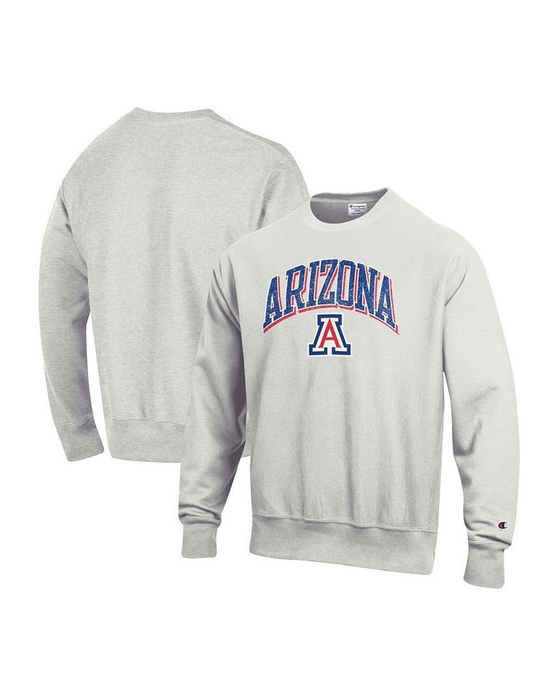 Men's Gray Arizona Wildcats Arch Over Logo Reverse Weave Pullover Sweatshirt $39.95 Sweatshirt