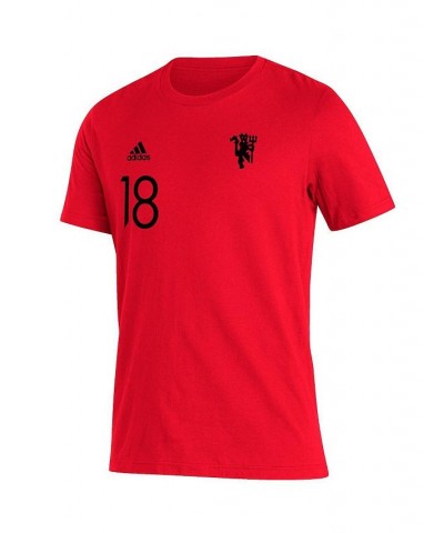 Men's Bruno Fernandes Red Manchester United Name and Number Amplifier T-shirt $17.15 T-Shirts