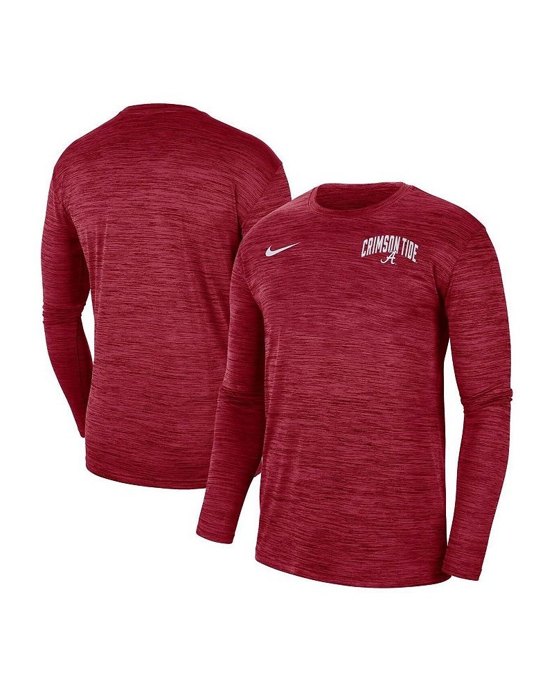 Men's Crimson Alabama Crimson Tide Sideline Game Day Velocity Performance Long Sleeve T-shirt $23.65 T-Shirts