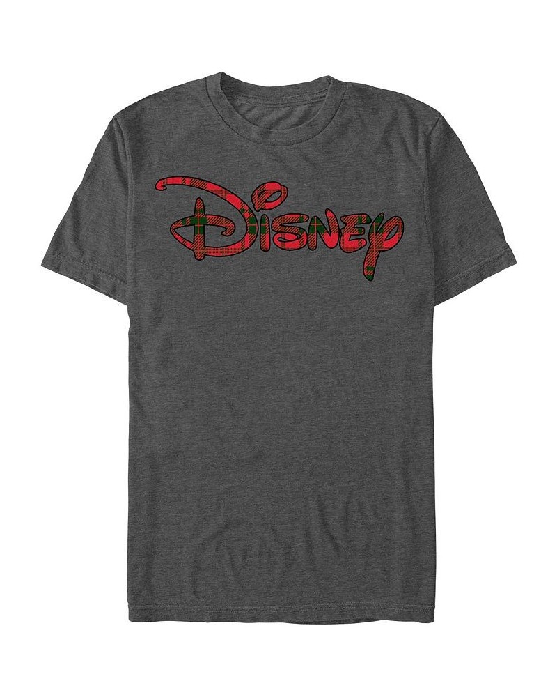 Men's Disney Holiday Logo Short Sleeves T-shirt Gray $15.40 T-Shirts