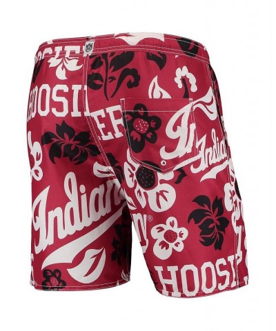 Men's Crimson Indiana Hoosiers Floral Volley Logo Swim Trunks $28.00 Swimsuits