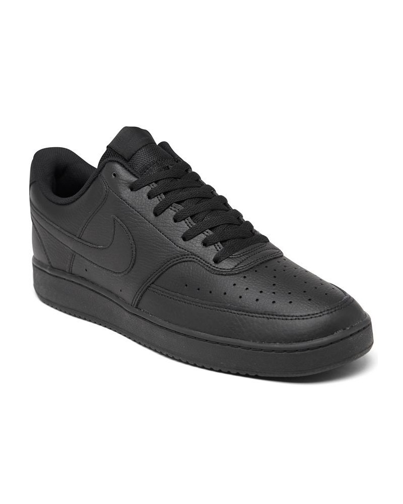 Men's Court Vision Low Casual Sneakers Black $28.80 Shoes