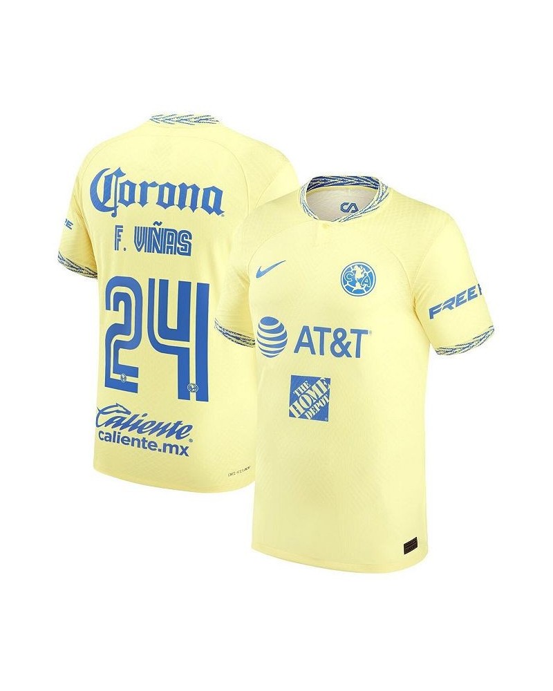 Men's Federico Vinas Yellow Club America 2022/23 Home Authentic Player Jersey $83.85 Jersey