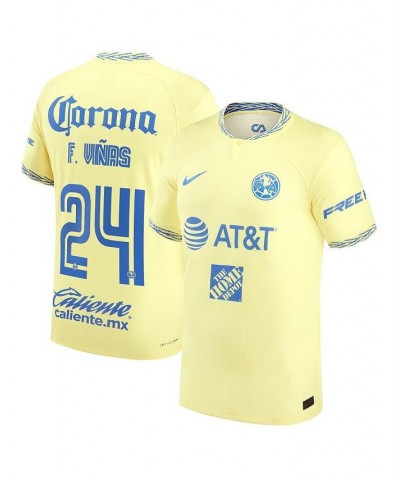 Men's Federico Vinas Yellow Club America 2022/23 Home Authentic Player Jersey $83.85 Jersey