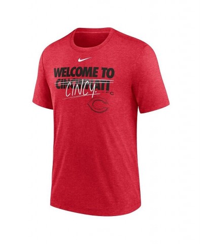 Men's Heather Red Cincinnati Reds Home Spin Tri-Blend T-shirt $29.49 T-Shirts