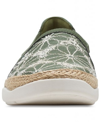 Women's Elaina Harbor Embroidered Jute-Trimmed Flats Green $45.00 Shoes