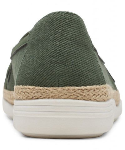 Women's Elaina Harbor Embroidered Jute-Trimmed Flats Green $45.00 Shoes