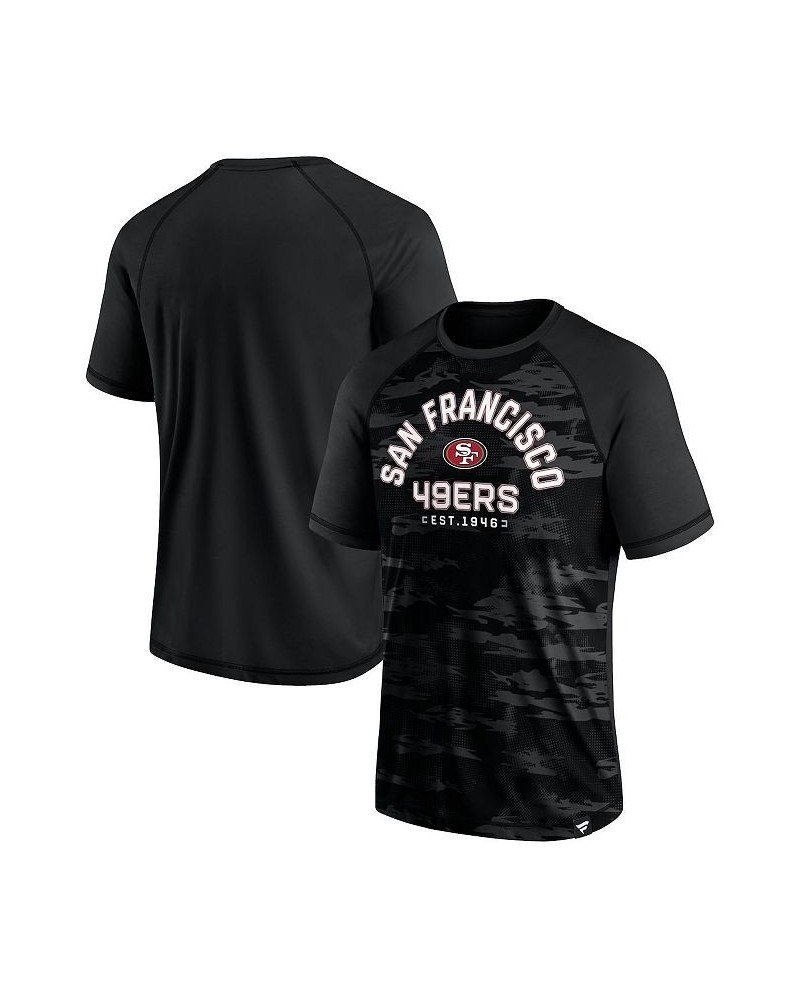 Men's Branded San Francisco 49ers Blackout Hail Mary Raglan T-shirt $25.49 T-Shirts