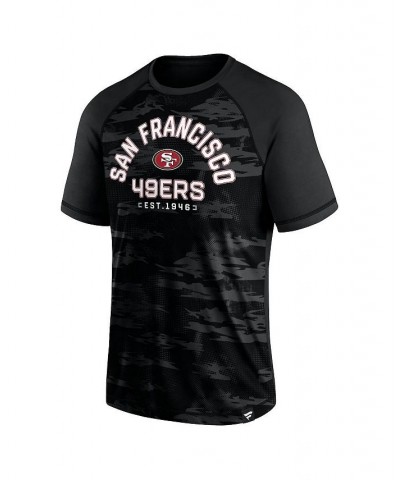 Men's Branded San Francisco 49ers Blackout Hail Mary Raglan T-shirt $25.49 T-Shirts