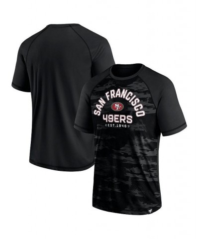 Men's Branded San Francisco 49ers Blackout Hail Mary Raglan T-shirt $25.49 T-Shirts