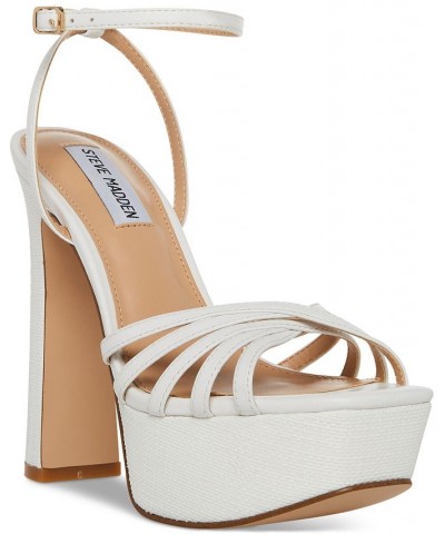 Women's Mips Strappy Platform Dress Sandals White $39.96 Shoes