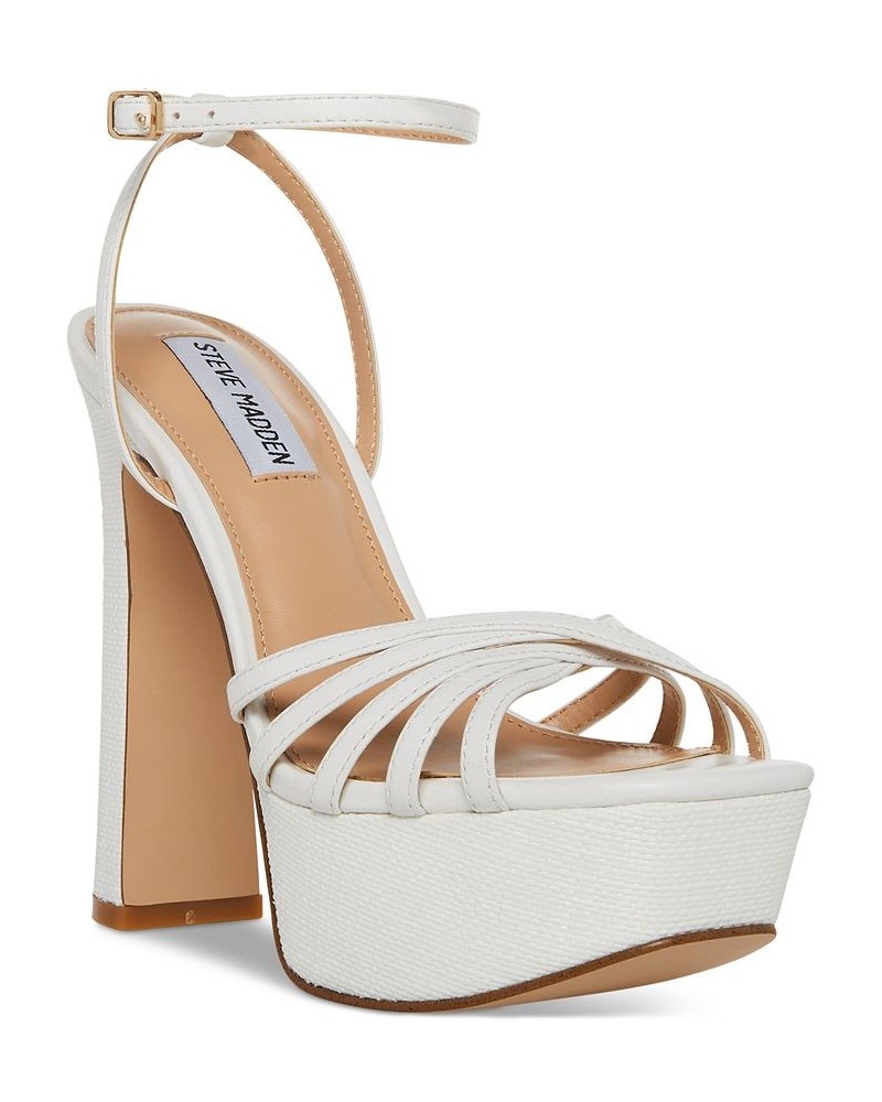 Women's Mips Strappy Platform Dress Sandals White $39.96 Shoes