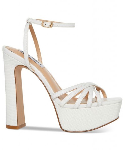 Women's Mips Strappy Platform Dress Sandals White $39.96 Shoes