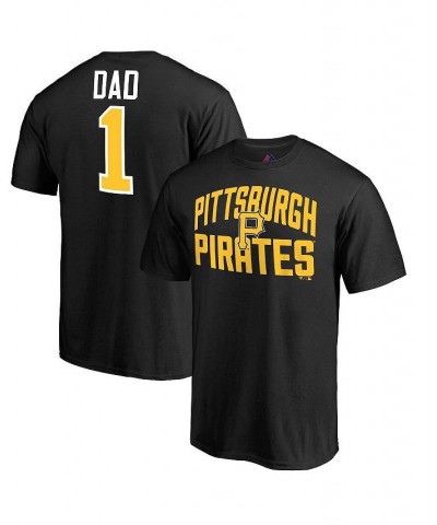 Men's Branded Black Pittsburgh Pirates Logo 1 Dad T-shirt $17.20 T-Shirts