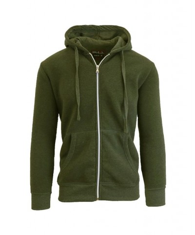 Men's Full Zip Fleece Hooded Sweatshirt Olive $19.94 Sweatshirt