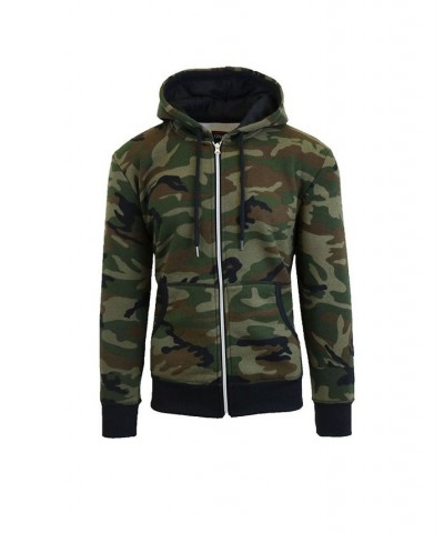 Men's Full Zip Fleece Hooded Sweatshirt Olive $19.94 Sweatshirt